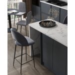 Стул барный Меган SN велюр серый Стул барный Меган SN велюр серый