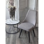 Стул БЕРТИ 360 град. поворот. B22 Серый, велюр / черный каркас, М-City