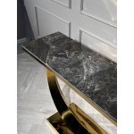 Стол-консоль Прайм IST-803,120х40х78 см, черный мрамор/золотой