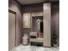 Набор прихожая Голд Бостон(вешалка В1 + пенал П 400 + антресоль А 400)(Бежевый(Глинянный/серый)
