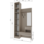 Набор прихожая Голд Бостон(вешалка В1 + пенал П 400 + антресоль А 400)(Бежевый(Глинянный/серый)