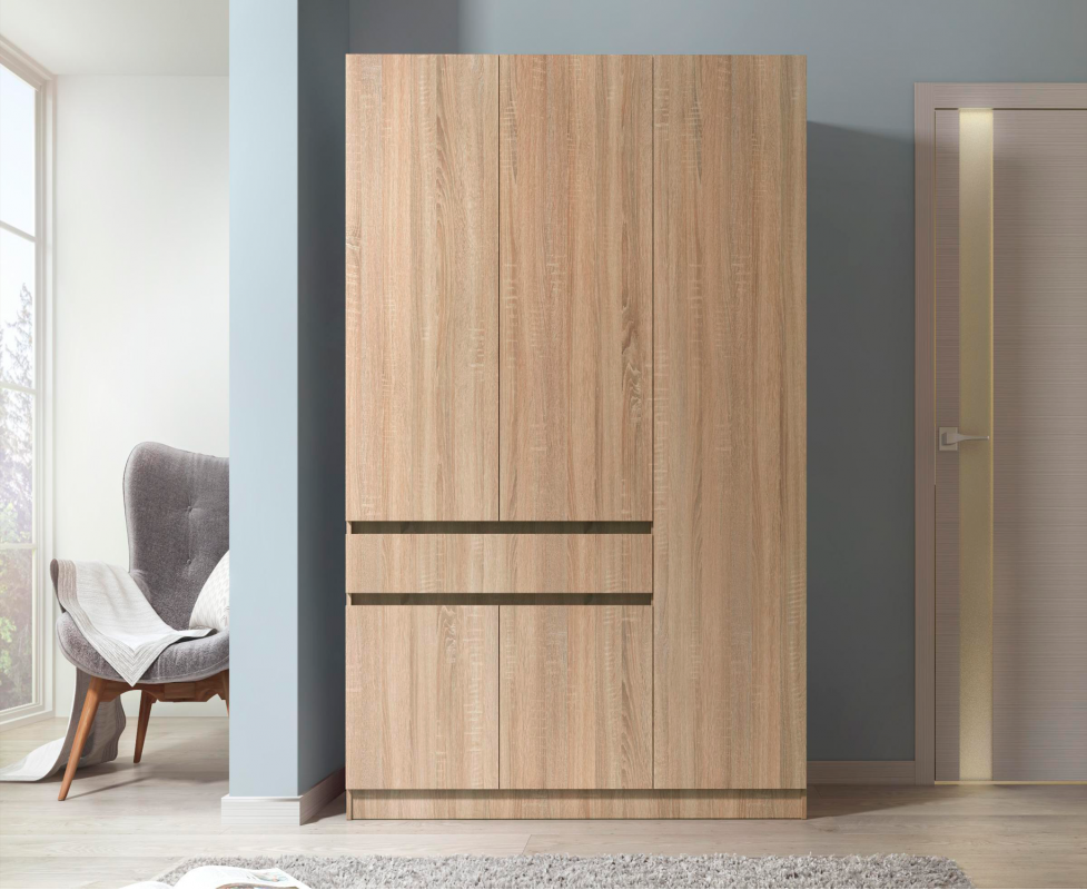 Шкаф распашной Сура (3 ств. 1ящ.) 1200х2100х480 Сонома