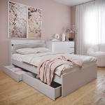 Кровать Астра (с ящиками) белый  1200х2000