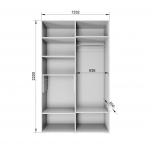 Шкаф Фиеста 1332х2200х500 (Белый/Белый Софт)