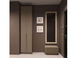 Набор прихожая Голд Бостон(шкаф Ш 600 + антресоль А 600)(Бежевый(Глиняный/Серый)