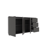 Комод Сура 1704 графит/ графит