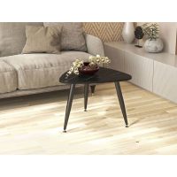 Журнальный стол "Креатель" треугольный 58*58 см (столешница 22 мм, опоры чёрные матовые)