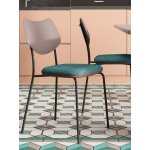 Стул обеденный Casey темно-бирюзовый с серой экокожей