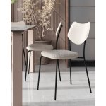 Стул обеденный Casey серый с серой экокожей