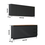 Кухонный гарнитур "Мальм" 2.0 (Графит, столешница Дуб Вотан)