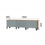 Гостиная Рея Тумба ТВ РГТ дуб крафт золотой/гранит софт матовый