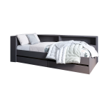 Кровать Ксения с ящиками и головным. блоком ( графит ) 1200х2000