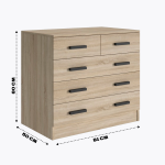 Комод Бостон 810*800*500 с 3+2 ящика (Сонома)