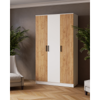 Шкаф комбинированный Ларс (1,2) без зеркала белый/дуб крафт золотой