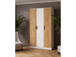 Шкаф комбинированный Ларс (1,2) без зеркала белый/дуб крафт золотой