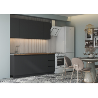 Кухонный гарнитур "Мальм" 2.0 (Графит, столешница Дуб Вотан)