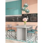 Стул обеденный Casey темно-бирюзовый с серой экокожей