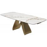 Стол PALACIO 180  KL-188 Контрастный мрамор матовый, итальянская керамика/ Шампань, ®DISAUR