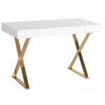 Стол-консоль Рокки MJ-001, 120х55х76 см, белый/золото