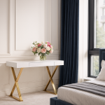 Стол-консоль Рокки MJ-001, 120х55х76 см, белый/золото Стол-консоль Рокки MJ-001, 120х55х76 см, белый/золото