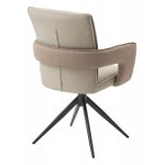 Стул KINNET 360 град. поворот.  MOHAIR-110 / CASTEL-15 Бежевый,ткань/ Тем.-серый каркас, ®DISAUR