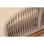 "Канны" кресло плетеное из роупа, основание дуб, роуп бежевый круглый, ткань бежевая 15052