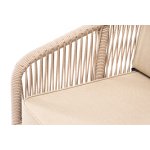 "Канны" кресло плетеное из роупа, основание дуб, роуп бежевый круглый, ткань бежевая 15052