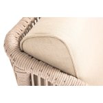 "Канны" кресло плетеное из роупа, основание дуб, роуп бежевый круглый, ткань бежевая 15052