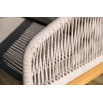 "Канны" кресло плетеное из роупа, основание дуб, роуп бежевый круглый, ткань бежевая 15052