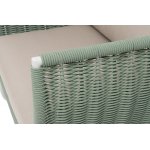 "Фиджи" кресло плетеное из роупа, каркас алюминий светло-серый (RAL7035) муар, роуп зеленый (4204) круглый tex, ткань Mossle бежевая