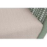 "Фиджи" кресло плетеное из роупа, каркас алюминий светло-серый (RAL7035) муар, роуп зеленый (4204) круглый tex, ткань Mossle бежевая