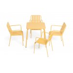 "Гелиос" стальной квадратный стол 70х70см, цвет желтый