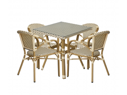 "Кабри" обеденная группа плетеная на 4 персоны, цвет бежево-коричневый "Кабри" обеденная группа плетеная на 4 персоны, цвет бежево-коричневый