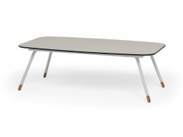 "Верона" журнальный стол из HPL 120х65, H40, каркас белый муар, цвет столешницы "молочный"