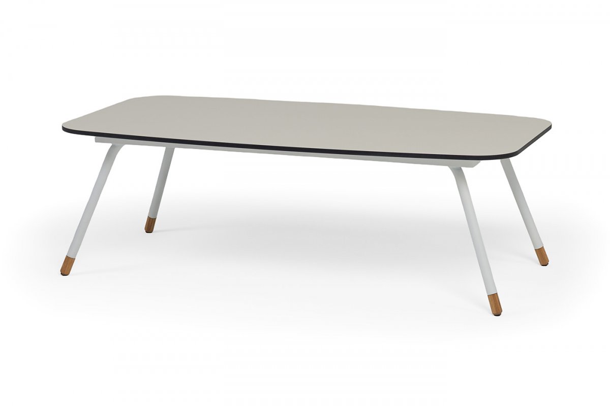 "Верона" журнальный стол из HPL 120х65, H40, каркас белый муар, цвет столешницы "молочный"