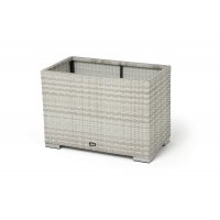 "Лунго" кашпо для цветов большое плетеное из искусственного ротанга, цвет бежевый