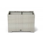 "Лунго" кашпо для цветов большое плетеное из искусственного ротанга, цвет бежевый