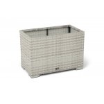 "Лунго" кашпо для цветов большое плетеное из искусственного ротанга, цвет бежевый