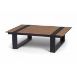 "Тулон" журнальный стол 120х85, H35 см из HPL, цвет "дуб", каркас черный (RAL9005) муар