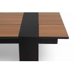 "Тулон" журнальный стол 120х85, H35 см из HPL, цвет "дуб", каркас черный (RAL9005) муар