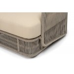 "Альбано" кресло плетеное из роупа, каркас алюминий светло-серый (RAL7035) муар, роуп серый меланж круглый, ткань Mossle светло-бежевая