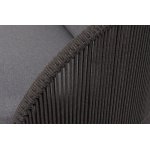 "Монтелла" кресло плетеное из роупа, каркас алюминий темно-серый (RAL7024) муар, роуп темно-серый круглый, ткань темно-серая 027