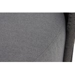 "Монтелла" кресло плетеное из роупа, каркас алюминий темно-серый (RAL7024) муар, роуп темно-серый круглый, ткань темно-серая 027