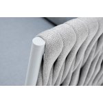 Монако кресло плетеное из роупа, каркас алюминий светло-серый (RAL7035) муар, роуп светло-серый 40 мм, ткань светло-серая