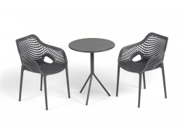 "Беллини" обеденная группа на 2 персоны, цвет темно-серый "Беллини" обеденная группа на 2 персоны, цвет темно-серый