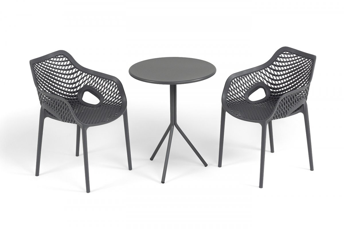 "Беллини" обеденная группа на 2 персоны, цвет темно-серый "Беллини" обеденная группа на 2 персоны, цвет темно-серый