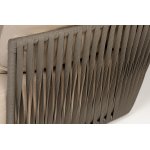 "Форли" диван 2-местный плетеный из роупа, каркас алюминий светло-серый (RAL7035) муар, роуп серо-коричневый 23мм, ткань Mossle бежевая