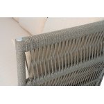 "Лугано" диван 3-местный плетеный из роупа, каркас алюминий светло-серый (RAL7035) муар, роуп серый меланж круглый, ткань Mossle светло-бежевая