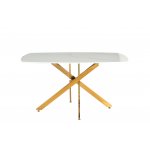 Стол обеденный Элис Рэк BS1803-140WT,140х80х76 см, белый/золото