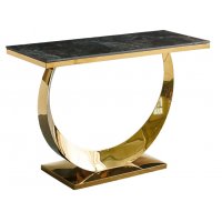 Стол-консоль Прайм IST-803,120х40х78 см, черный мрамор/золотой Стол-консоль Прайм IST-803,120х40х78 см, черный мрамор/золотой